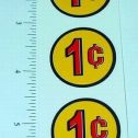Three (3) Generic 1 Cent Circle Vend Stickers Main Image