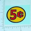 Three (3) Generic 5 Cent Circle Vend Stickers Main Image