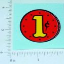 1c Red Coin Generic Vending Machine Sticker Main Image