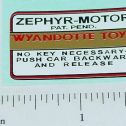 Wyandotte Zephyr Motor Replacement Sticker Main Image