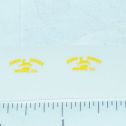 John Deere Yellow Moline, Ill Four Legged Deer Logo Sticker Pair Main Image