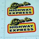 Pair Lincoln Highway Express Truck Stickers Main Image
