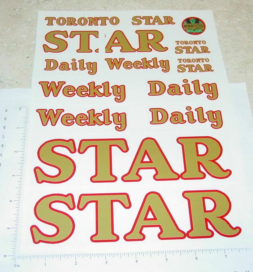 Canada Otaco Toronto Star Delivery Truck decal set Pressed Steel Minnitoy 