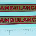 Pair Structo Pre-War Ambulance Replacement Stickers Main Image