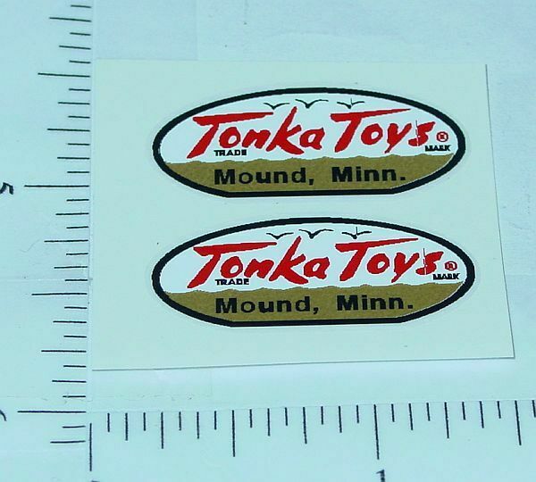 Pair 1974-75 Tonka R/Y Oval Door Logo Stickers    TK-001G 
