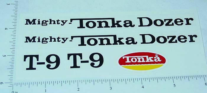 Replacement water slide decal set for  T-9 Mighty Tonka Dozer  toy 