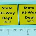 Pair Tonka State Hiway Dept. 980 Stickers Main Image