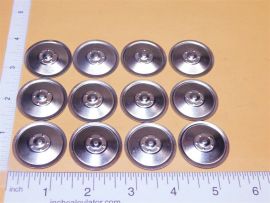 Set of 12 Zinc Plated Tonka Solid Disc Hubcap Toy Parts Semi Truck