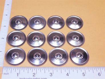 Set of 12 Zinc Plated Tonka Solid Disc Hubcap Toy Parts Semi Truck Main Image