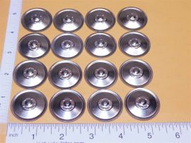 Set of 16 Zinc Plated Tonka Solid Disc Hubcap Toy Parts Semi Truck