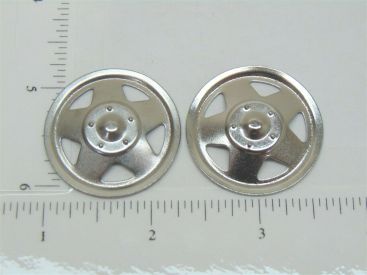 Set of 2 Plated Tonka Triangle Hole Hubcap Toy Part Main Image