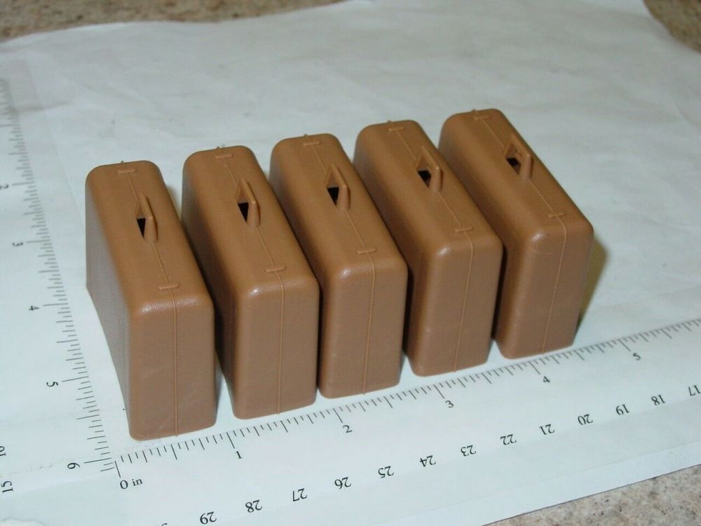 Set/5 Tonka Brown Airport Tug Suitcase/Luggage Replacement Toy Part TKP-161B-5 