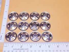 Set of 12 Zinc Plated Tonka Triangle Hole Hubcap Toy Parts Semi Truck