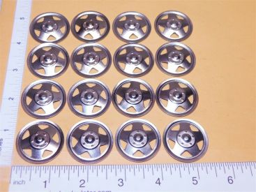 Set of 16 Zinc Plated Tonka Triangle Hole Hubcap Toy Parts Semi Truck Main Image
