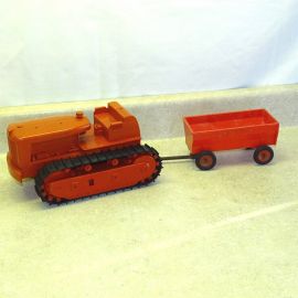 Vintage Plastic Product Miniature Co. IH Dozer, Trailer, McCormick, Toy Vehicle