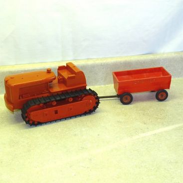 Vintage Plastic Product Miniature Co. IH Dozer, Trailer, McCormick, Toy Vehicle Main Image