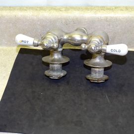 Vintage Central Cleveland Brass Faucet, Porcelain Hot Cold Handles, Claw Tub