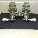Vintage Central Cleveland Brass Faucet, Porcelain Hot Cold Handles, Claw Tub Alternate View 2