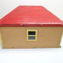 Vintage Metal Garage with Working Fold Up Door-Tan w/ yellow trim and red roof. Alternate View 1