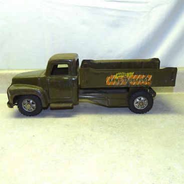 Vintage Buddy L Army Transport Truck, Pressed Steel Toy, 19.5" Main Image Vintage Buddy L Army Transport Truck, Pressed Steel Toy, 19.5" Main Image