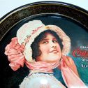 Vintage Coca Cola-Betty Girl 1914 Advertising-1972 repro Metal Serving Tray Alternate View 1