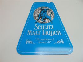 Vintage Schlitz Malt Liquor Stand Up Sign-Laminated Plastic on Fibreboard 1981