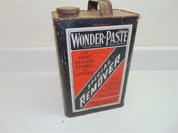 Vintage Wonder-Paste Special Remover-1 Gallon Empty Can-Display Collectable Main Image