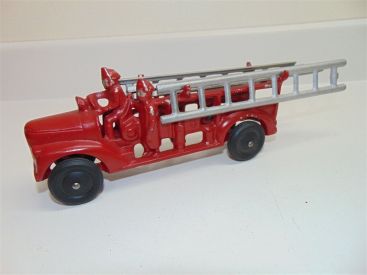 Vintage 1950's Freeport Toy Cast Iron Hook and Ladder Fire Truck-Good Condition Main Image