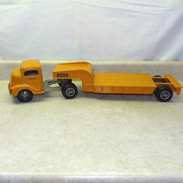 Vintage Smith Miller Fruehauf Low Boy Semi Truck +Trailer, Toy Vehicle, Smitty Main Image