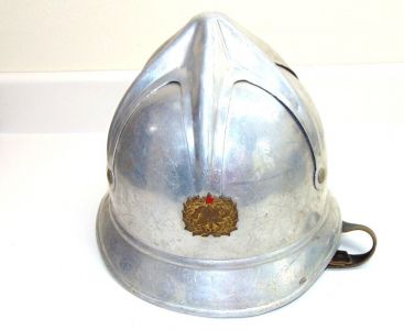 Vintage 1950's Yugoslavian Firefighters Helmet-Aluminum-Red Star-fair Main Image