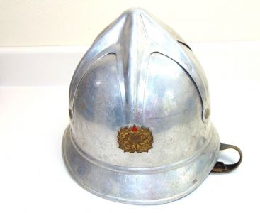 Vintage 1950's Yugoslavian Firefighters Helmet-Aluminum-Red Star-fair Main Image Vintage 1950's Yugoslavian Firefighters Helmet-Aluminum-Red Star-fair Main Image