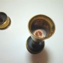 Vintage 1943 WW II Trench Art Brass Candlestick Holders-Marked-some tarnish-good Alternate View 3