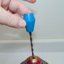 Vintage The Ohio Art Co. Tin Spinner Top Toy-Metallic colors-Fleur d' lis-Works Alternate View 1