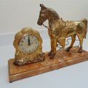Vintage Cast Horse and Clock shelf/desk Decoration-Clock does not work-Used-Fair Alternate View 1
