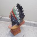 Antique Painted Chalkware Iroquois Cigar Store Indian Bust - Very Nice Condition Alternate View 4