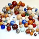 Vintage Lot Of 100 Vintage Antique Marbles - Stone - Ceramic - Clay Main Image