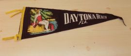Vintage Daytona Beach Fla. Felt Pennant Flags w/Woman in Swimsuit Graphic