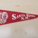 Vintage Santa Rosa, NM. Felt Pennant Flag w/Indian in Headdress Graphic Main Image