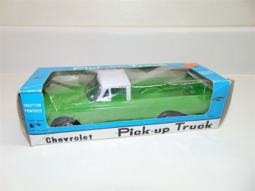 Vintage 1960's Ichimura Chevrolet Pick-up Truck-Tin-Lime Green and White-Good Main Image Vintage 1960's Ichimura Chevrolet Pick-up Truck-Tin-Lime Green and White-Good Main Image