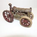 Vintage Tractor-cast Iron Gray/Red Ford/Fordson w/ farmer-Arcade?-fair shape Main Image
