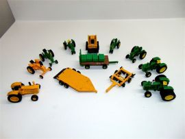 Vintage 12 John Deere 70's era Historical Tractors and trailers-Ertl Diecast Lot