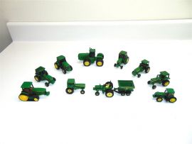 Vintage 12 John Deere Gen..II Historical Tractors and trailers-Ertl Diecast Lot