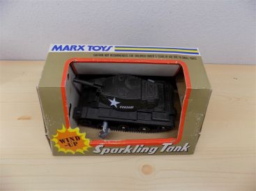 Vintage Marx Toys Wind- Up Sparkling Tank Main Image Vintage Marx Toys Wind- Up Sparkling Tank Main Image