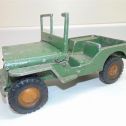 Vintage 1940's AL-Toy Green Jeep Military with windshield/opening hood-Cast Al. Main Image