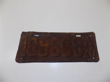 Vintage 1920 Wisconsin License Plate #109669 Main Image Vintage 1920 Wisconsin License Plate #109669 Main Image