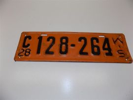 Vintage 1928 Wisconsin License Plate #128-264