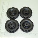 Set of 4 Rubber Tonka Script Tire Toy Parts Alternate View 1