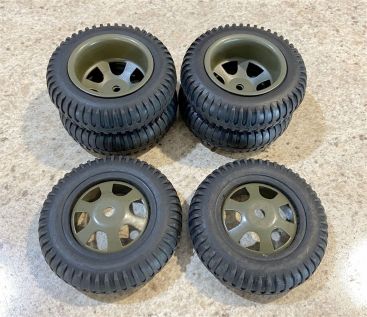 Lot 6 Reproduction Custom Military Style Wheels/Tires 3.5" Diameter Steel/Rubber Main Image Lot 6 Reproduction Custom Military Style Wheels/Tires 3.5" Diameter Steel/Rubber Main Image