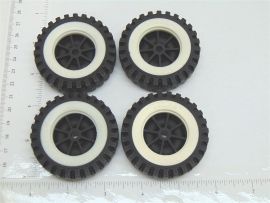 Set of 4 Tonka Plastic Wheels/Inserts Replacement Toy Parts