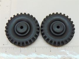 Pair of Rubber Tonka Script Tire Toy Parts